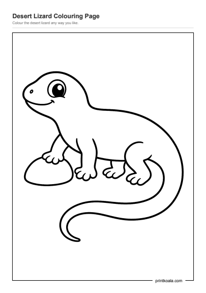 Preview of the Desert Lizard Colouring Page printable worksheet