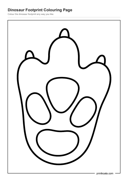 Preview of the Dinosaur Footprint Colouring Page printable worksheet