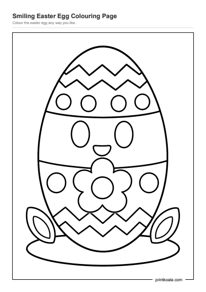 Preview of the Smiling Easter Egg Colouring Page printable worksheet