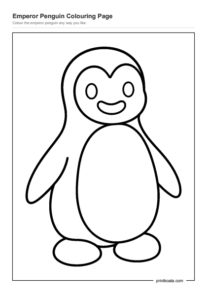 Preview of the Emperor Penguin Colouring Page printable worksheet