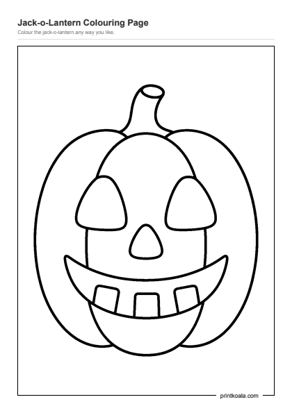 Preview of the Jack-o-Lantern Colouring Page printable worksheet