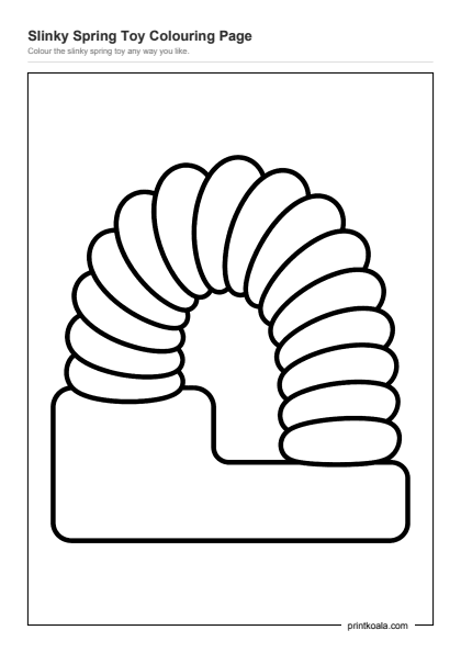 Preview of the Slinky Spring Toy Colouring Page printable worksheet
