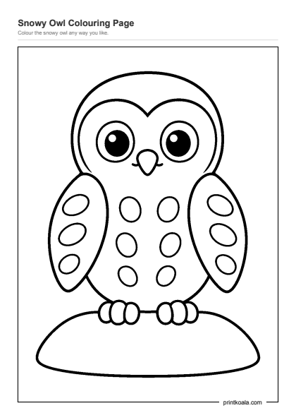 Preview of the Snowy Owl Colouring Page printable worksheet