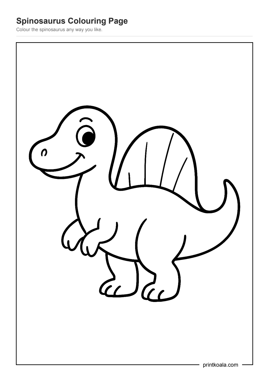 Full preview of the Spinosaurus Colouring Page worksheet