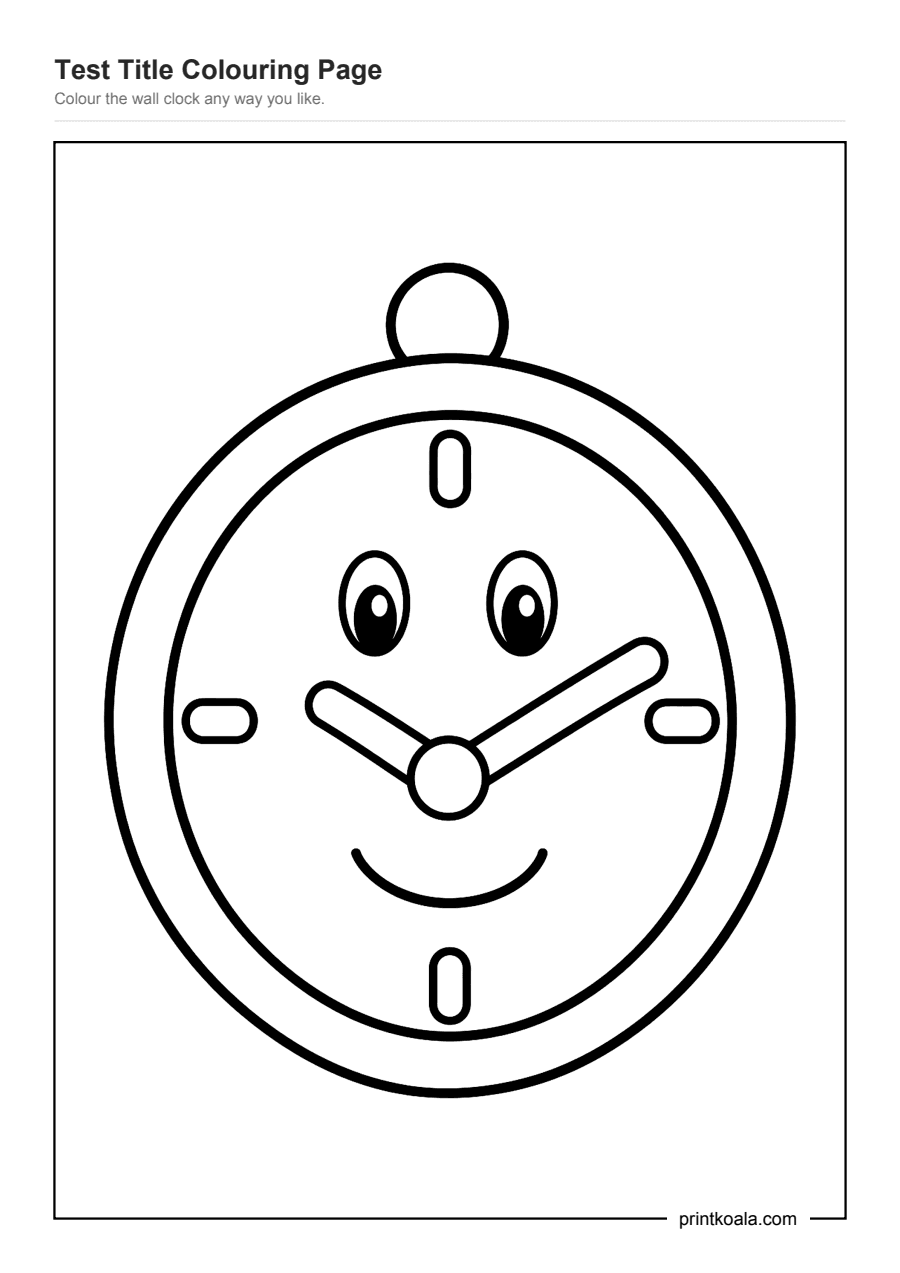Full preview of the Test Title Colouring Page worksheet