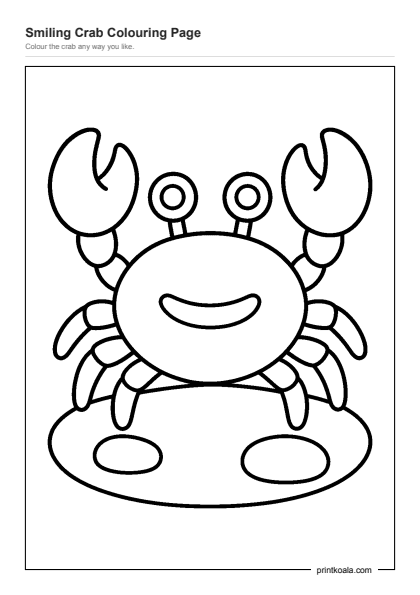 Preview of the Smiling Crab Colouring Page printable worksheet