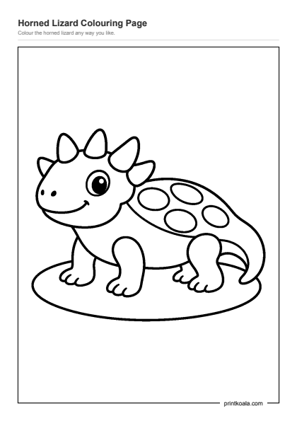 Preview of the Horned Lizard Colouring Page printable worksheet