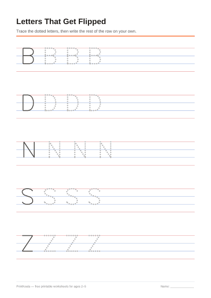 Preview of the Letters That Get Flipped printable worksheet