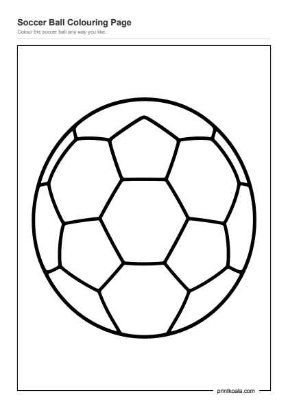 Preview of the Soccer Ball Colouring Page printable worksheet