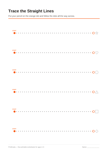 Preview of the Straight Line Tracing printable worksheet