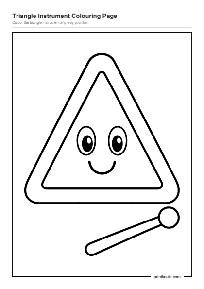 Preview of the Triangle Instrument Colouring Page printable worksheet