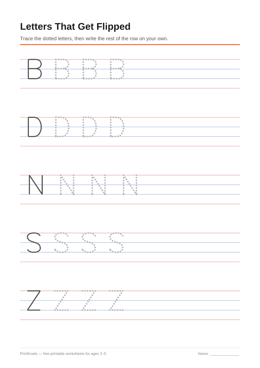 Full preview of the Letters That Get Flipped worksheet