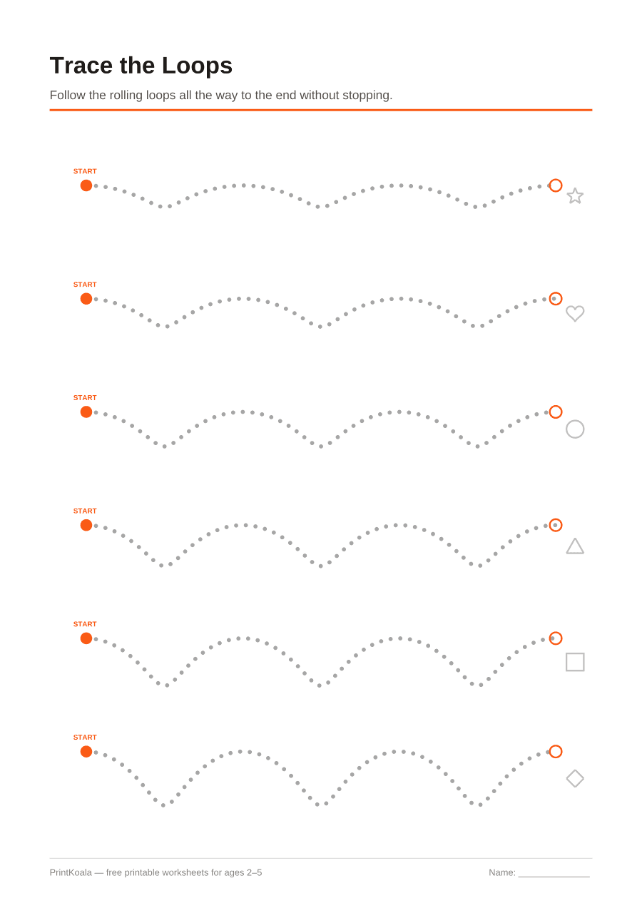 Full preview of the Loop and Swirl Tracing worksheet
